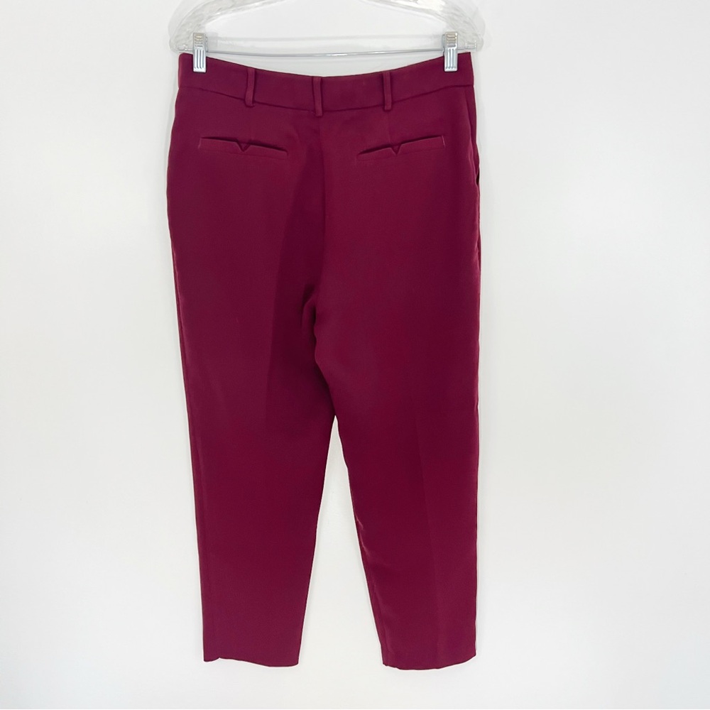 Anthropologie Sasha Button Fly Tapered Trouser in Wine Size 6 - Picture 7 of 10